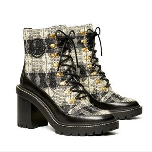 New Tory Burch Miller Wool Lug-Sole Bootie
